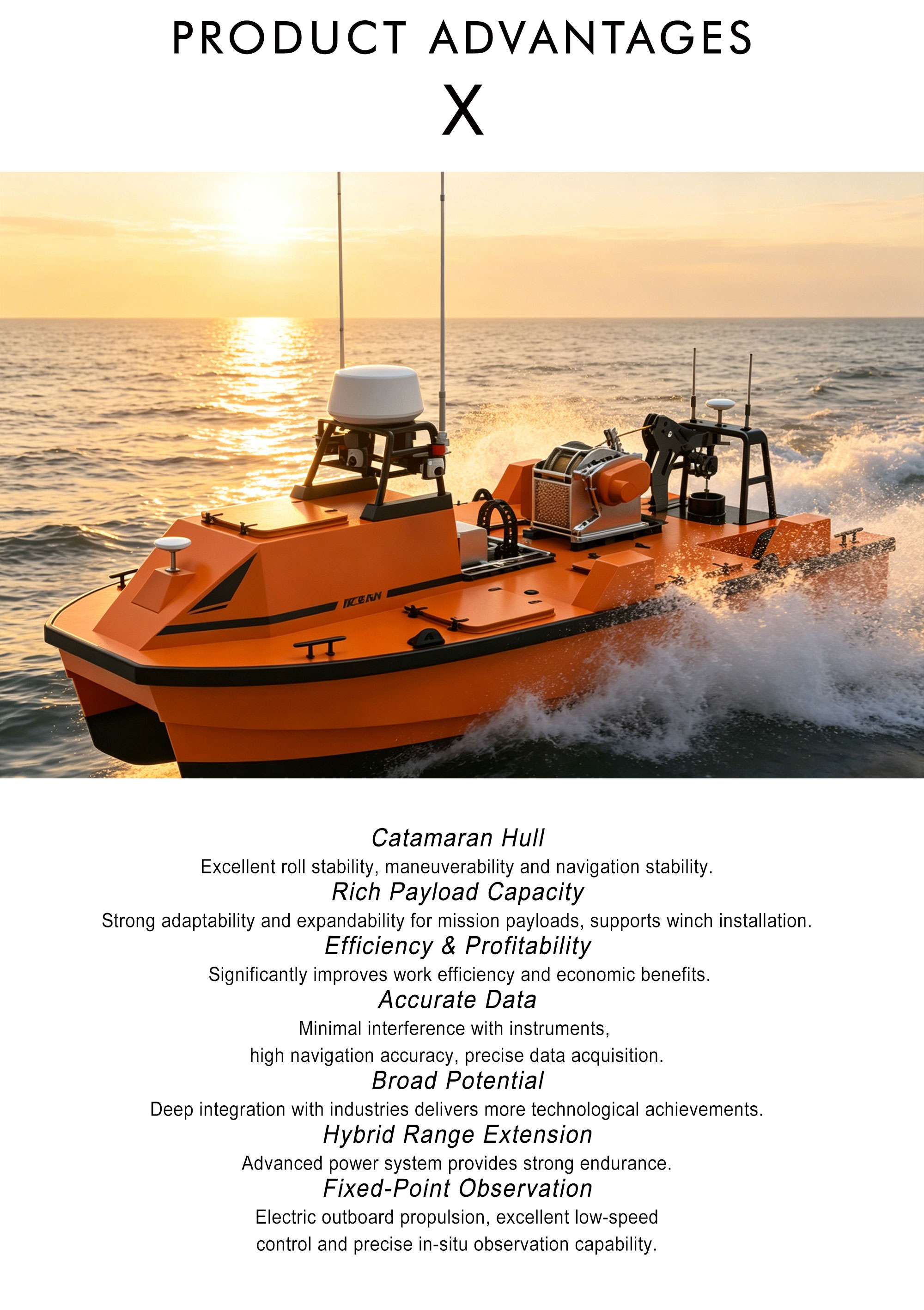 M40P Near-shore and Shallow Sea Multi-purpose Marine Surveying Unmanned Vessel