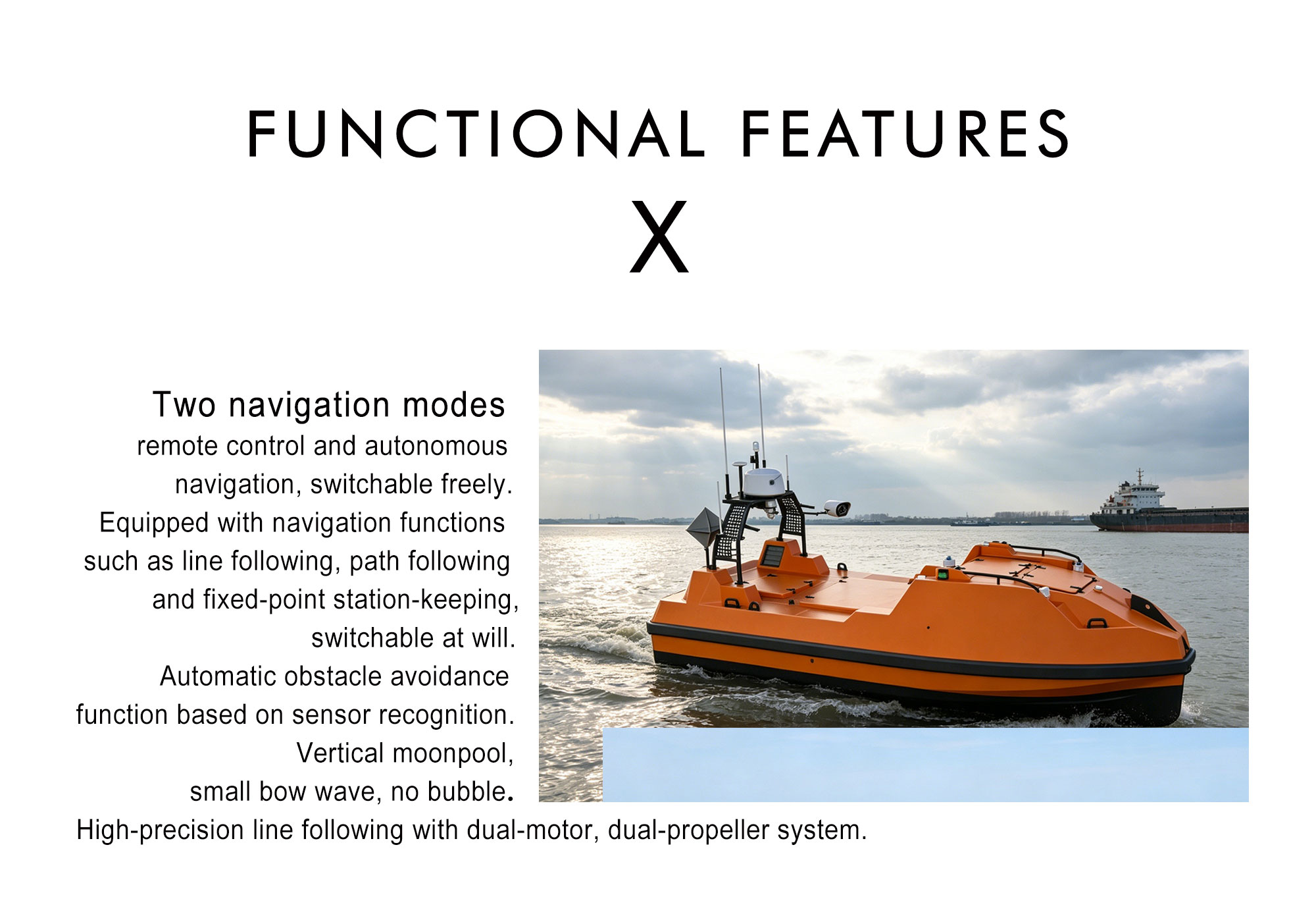 M40P Near-shore and Shallow Sea Multi-purpose Marine Surveying Unmanned Vessel - Gasoline Version