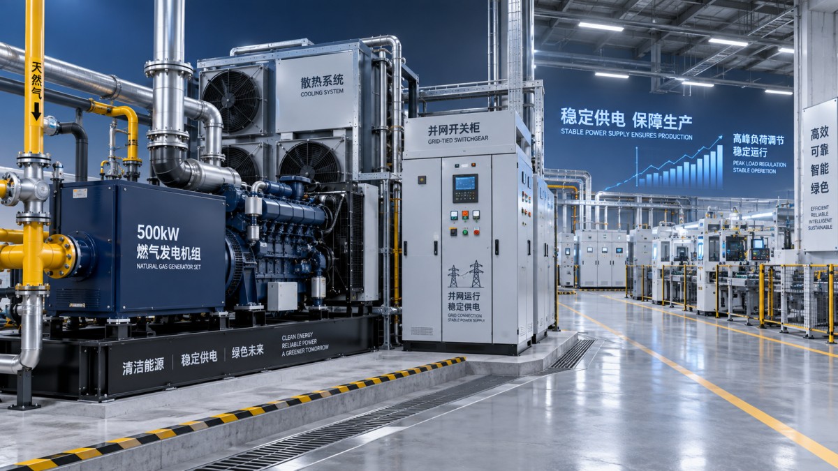 لماذا تعتمد المواقع الصناعية مجموعات مولدات الغاز بقدرة 500 kW لتغطية أحمال الذروة
