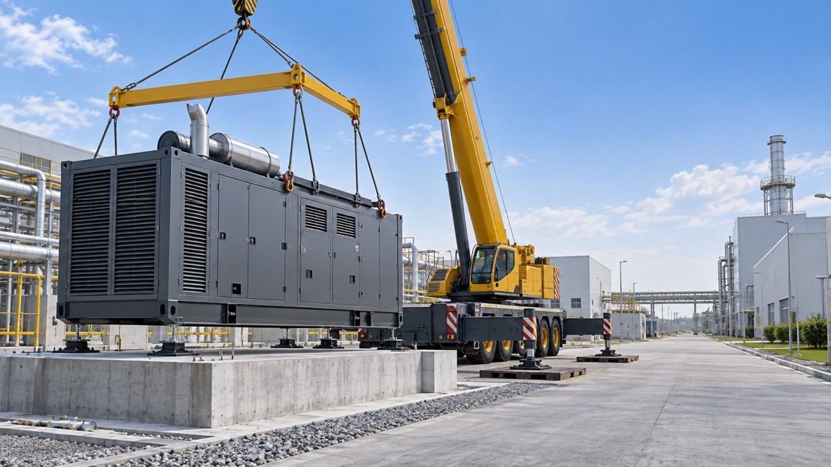 كيفية تجهيز وصول الرافعة لمجموعة توليد غازية بقدرة 1000 kW داخل حاوية