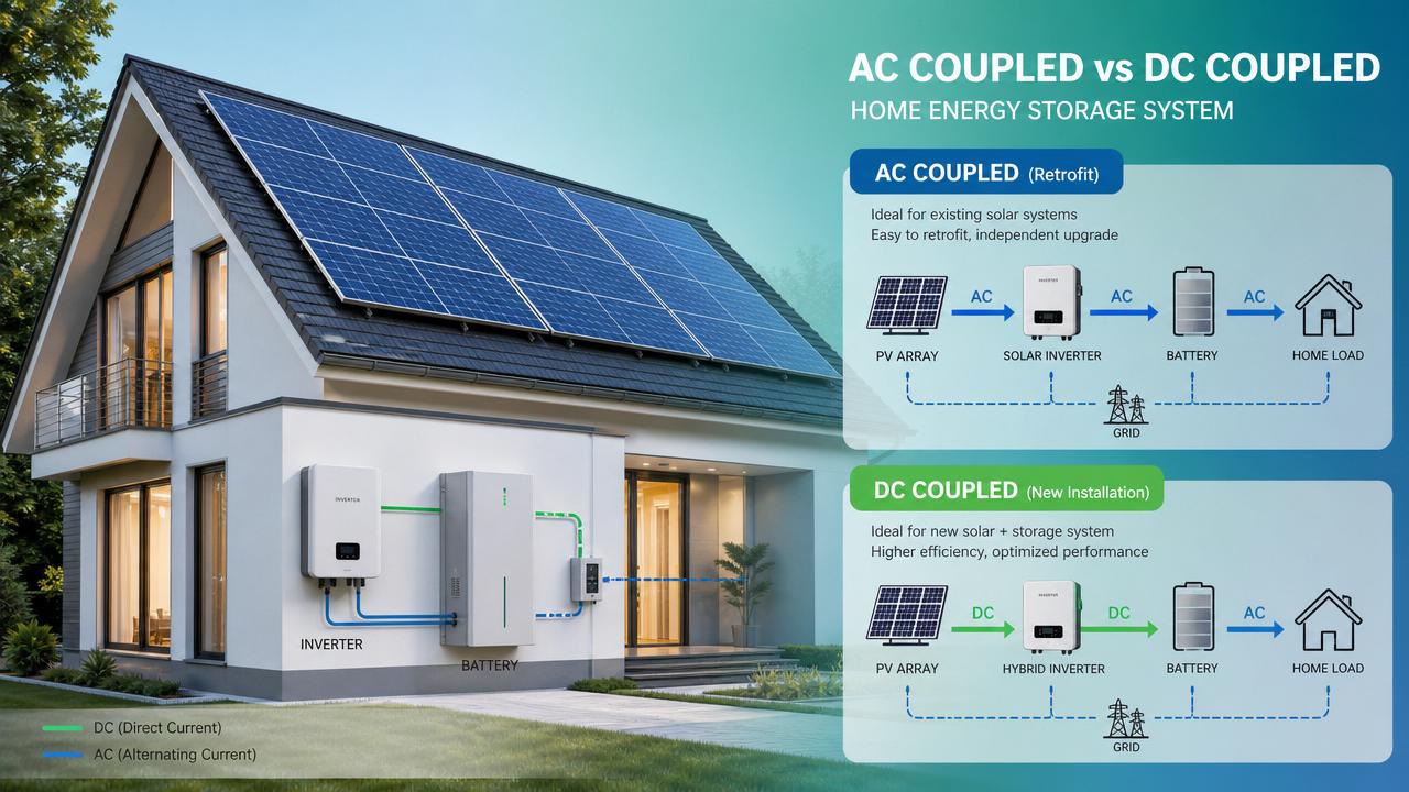 Güneş Enerjisi İçin Konut Enerji Depolama: AC Bağlantılı ve DC Bağlantılı Sistemlerin Karşılaştırılması