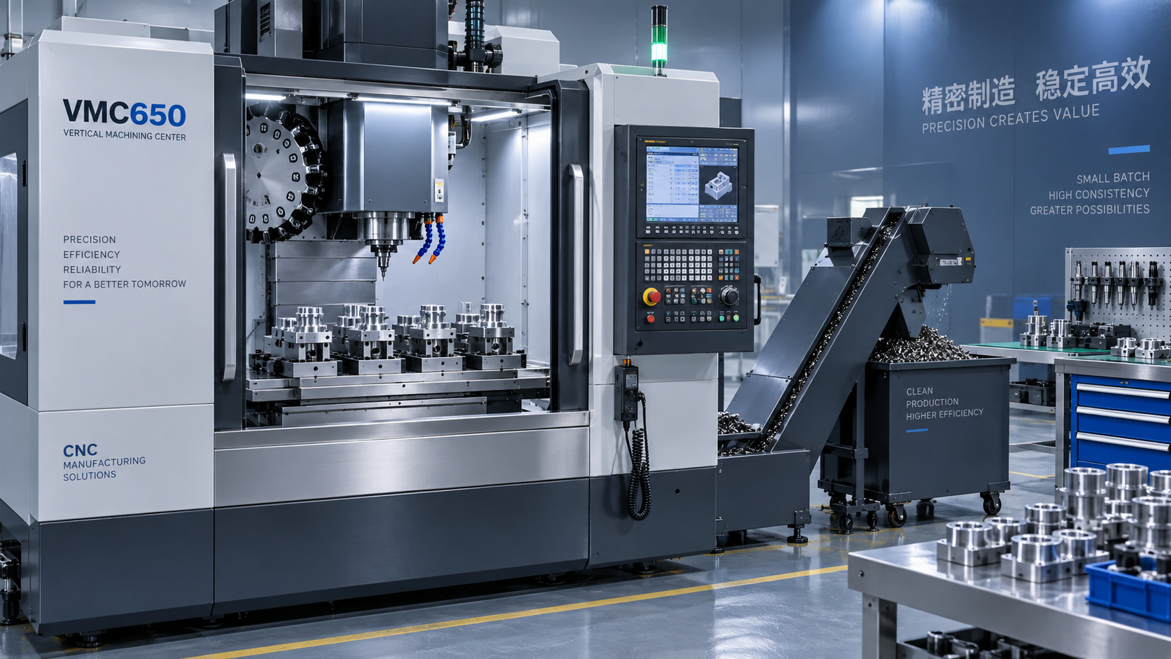 معايير اختيار VMC650 للأجزاء الدقيقة والإنتاج بكميات متوسطة
