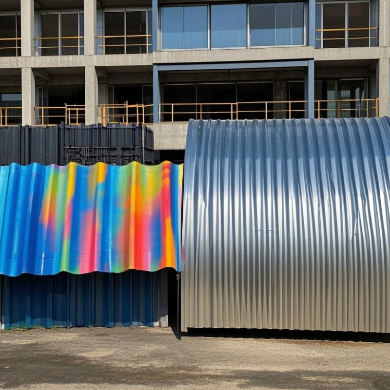 البلاط الفولاذي المموج مقابل الصاج المجلفن المموج: الفروق الرئيسية