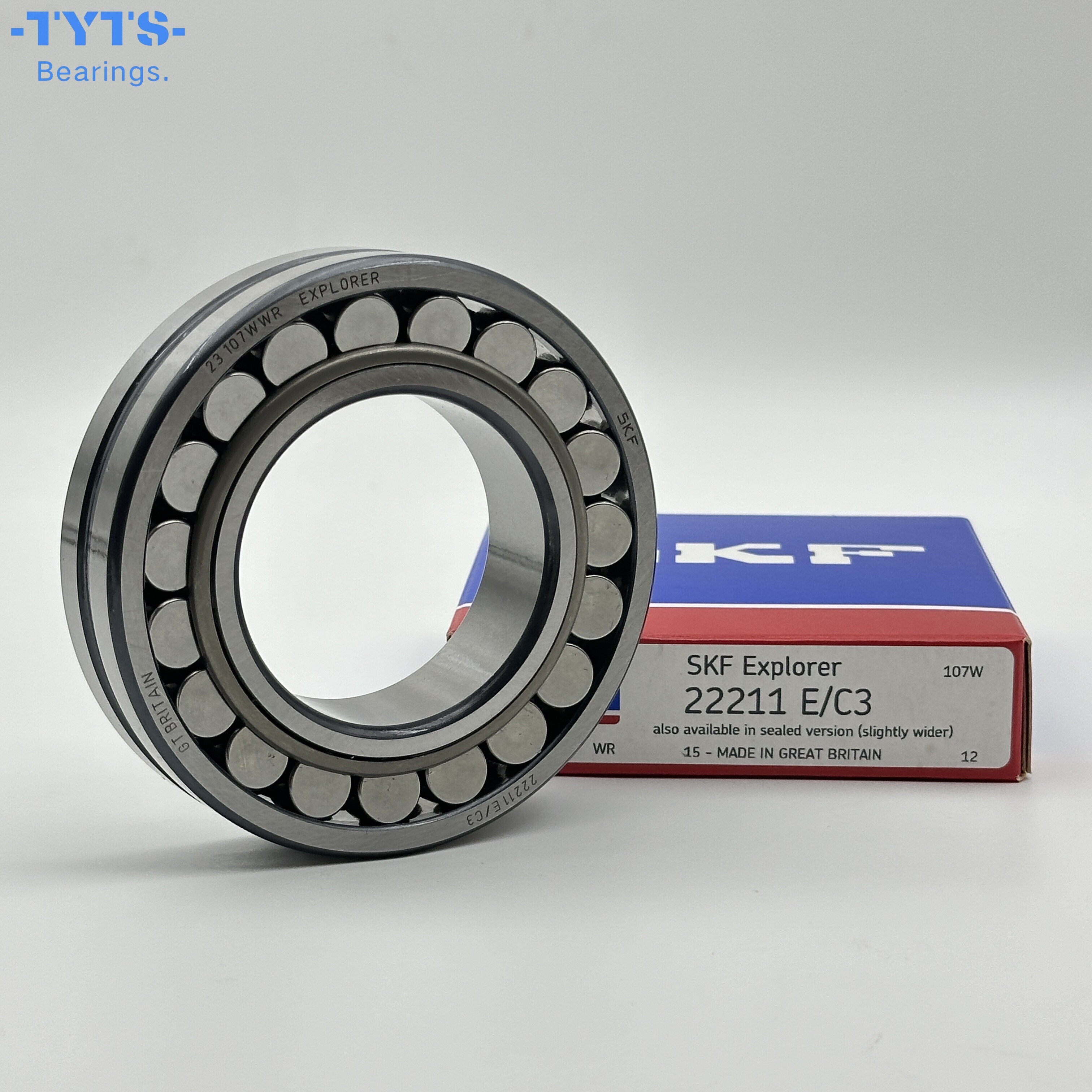 22211E/C3 محمل أسطواني ذاتي المحاذاة SKF صنع في بريطانيا العظمى