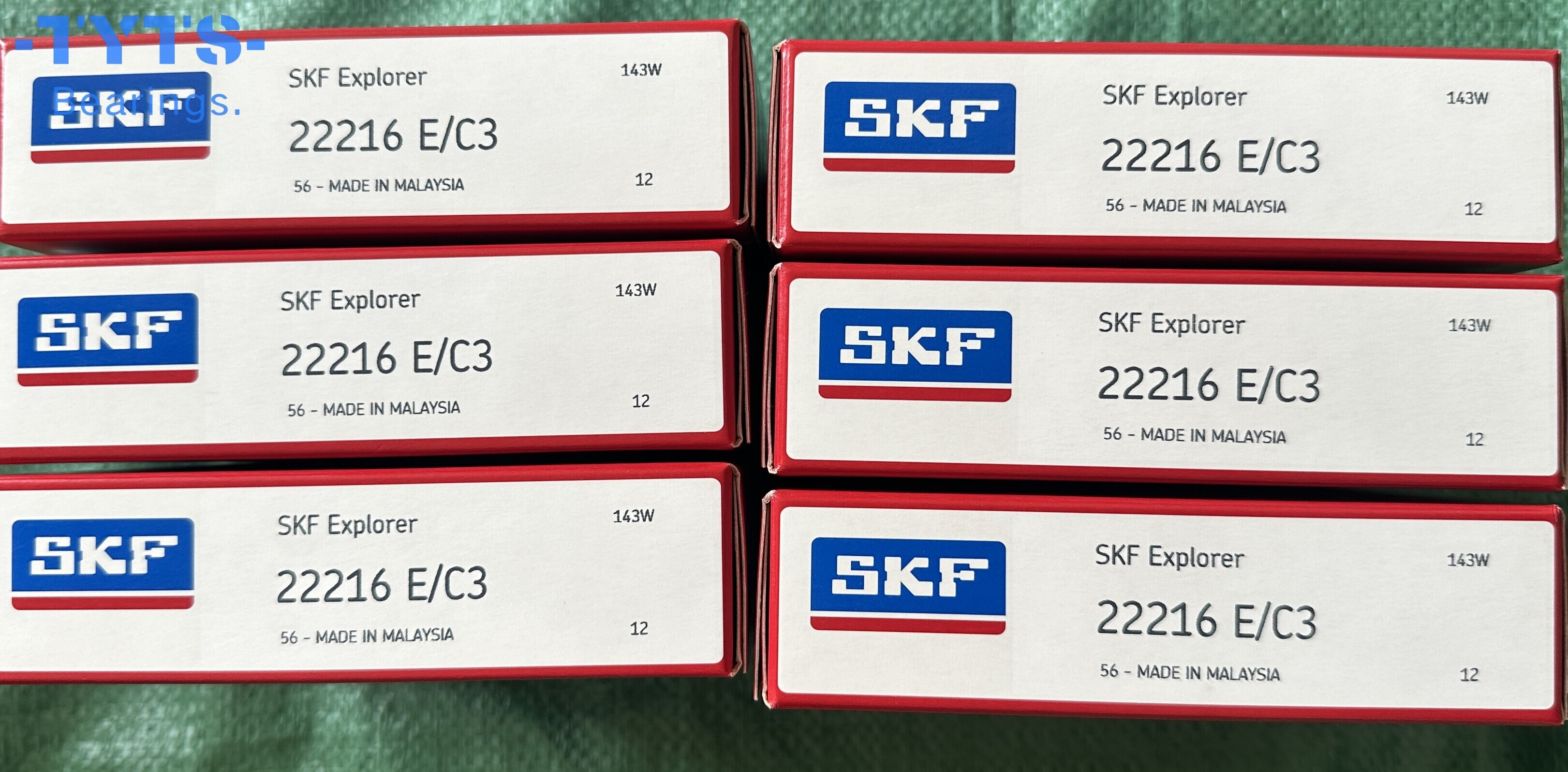 22216E/C3 محمل أسطواني ذاتي المحاذاة SKF أصلي عالي الجودة