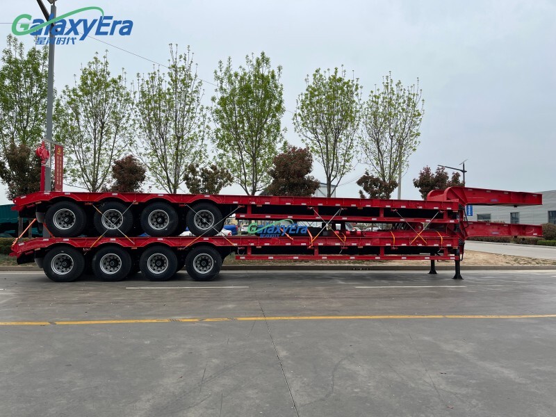 4 محور 100 طن منخفض السرير شبه مقطورة
