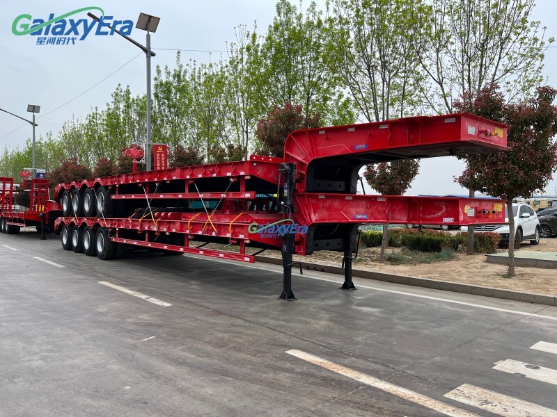 4 محور 100 طن منخفض السرير شبه مقطورة