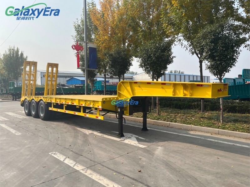 80 طن مقطورة شاحنة منخفضة السرير