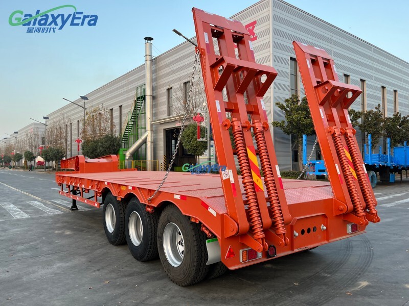 4 محور 100 طن منخفض السرير شبه مقطورة