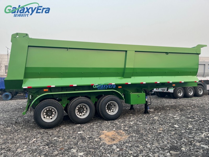 3 مقطورات شبه مقطورة تفريغ نهائي بمحاور