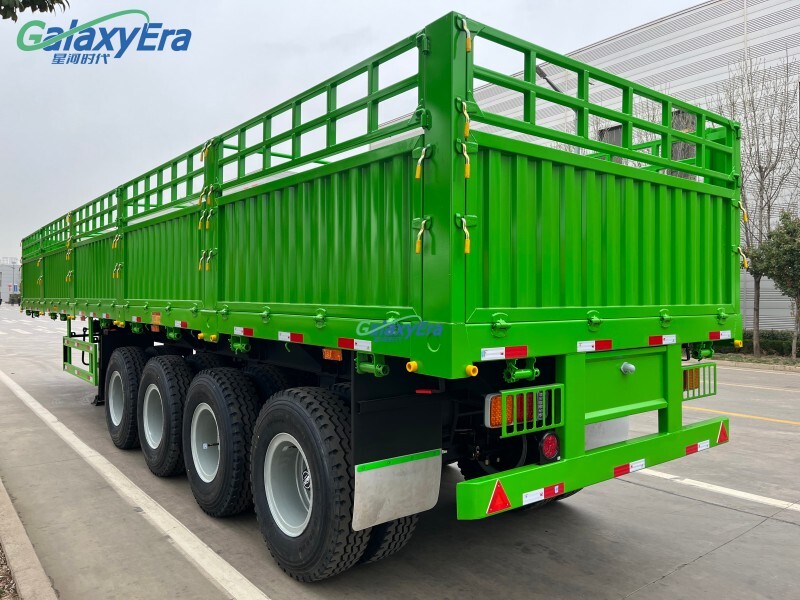 مقطورة شبه محورية بسياج حمولة 3 محاور