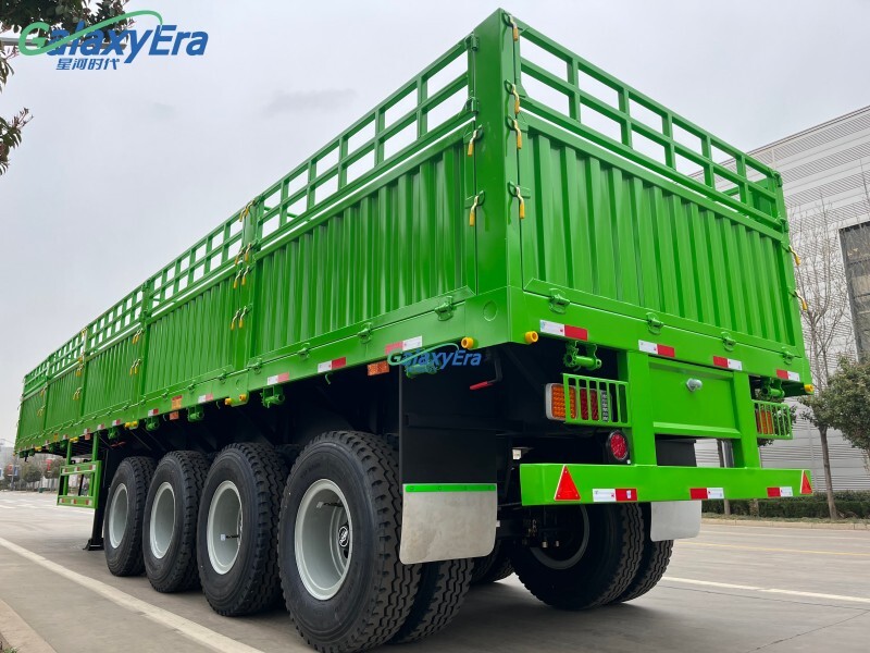 مقطورة شبه محورية بسياج حمولة 3 محاور