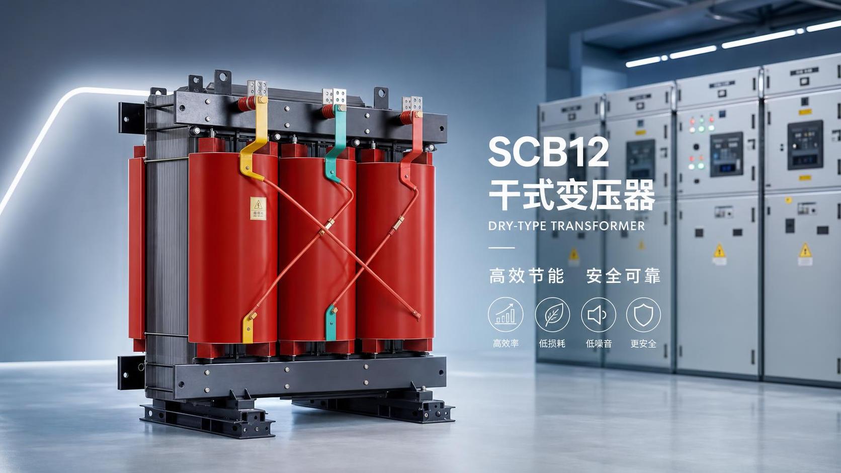 ما المقصود بالكفاءة العالية في المحول الجاف من النوع SCB12؟
