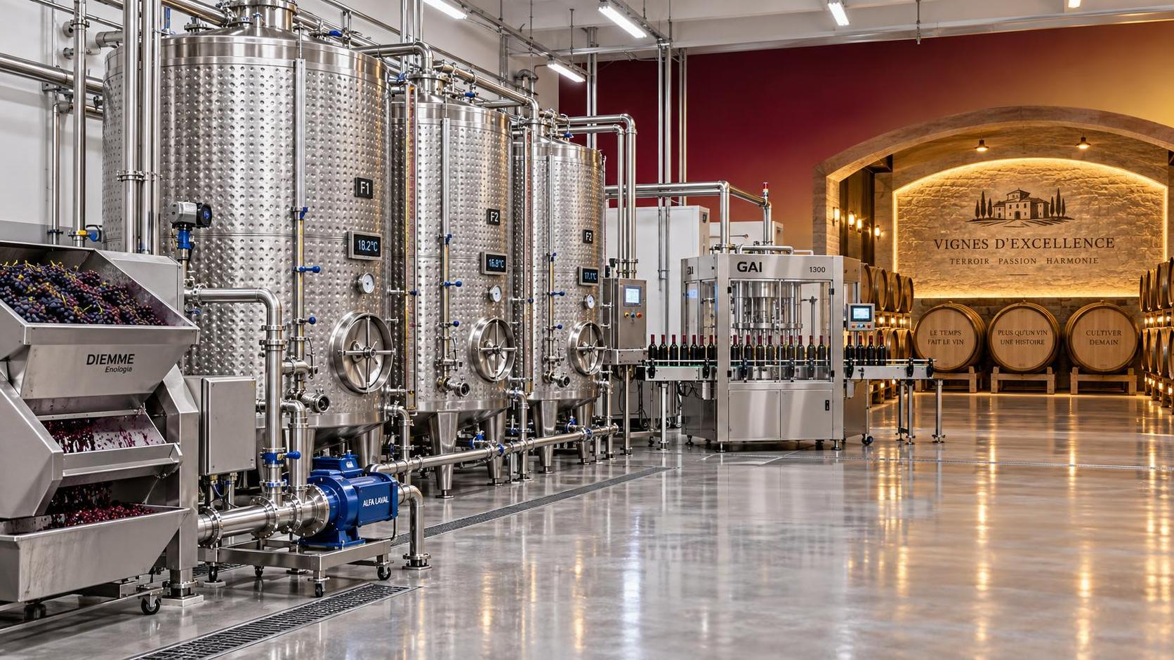 How much does a complete wine production line cost for a small winery?