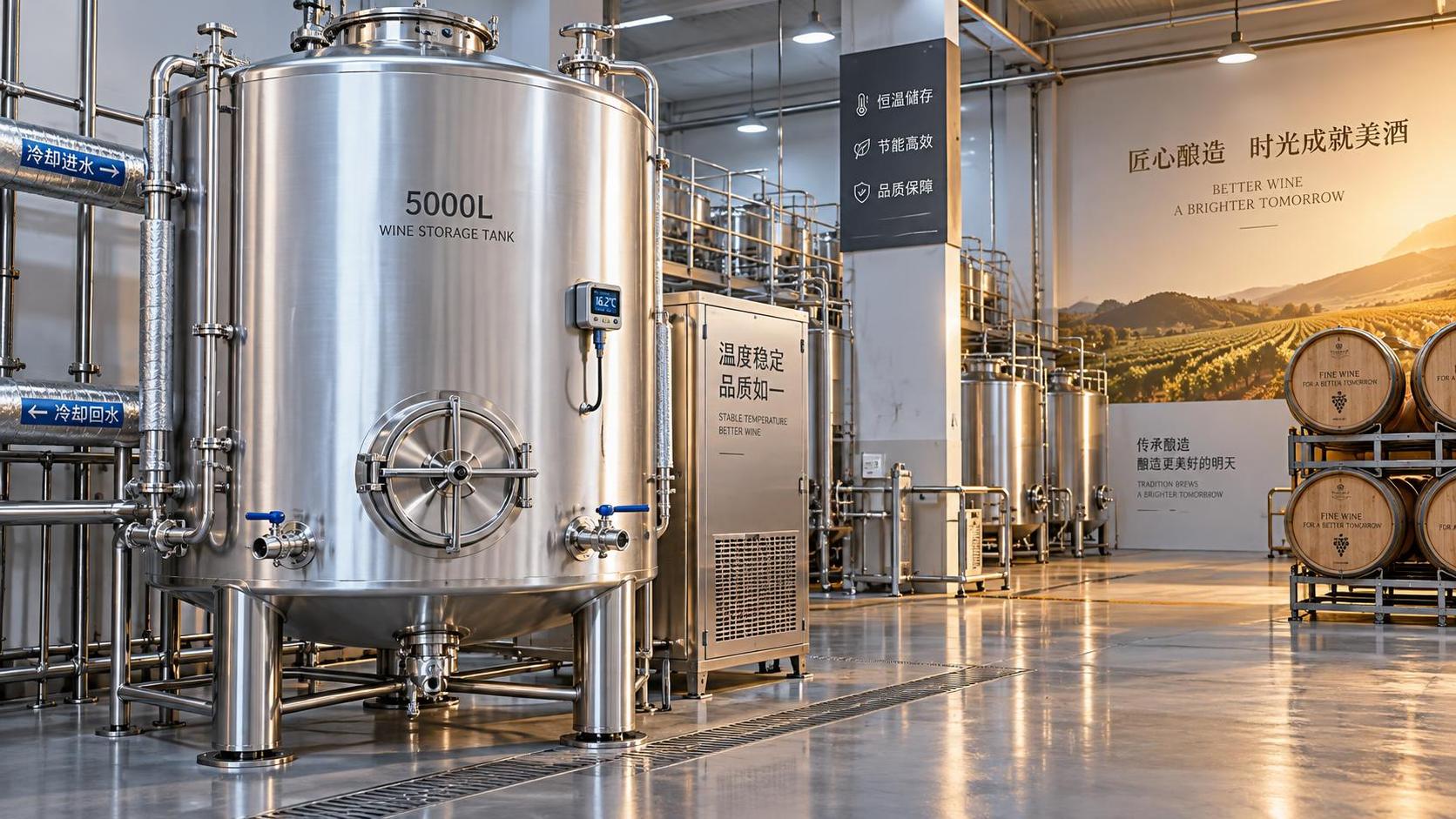 How insulation affects temperature stability in a 5000L liquor storage tank