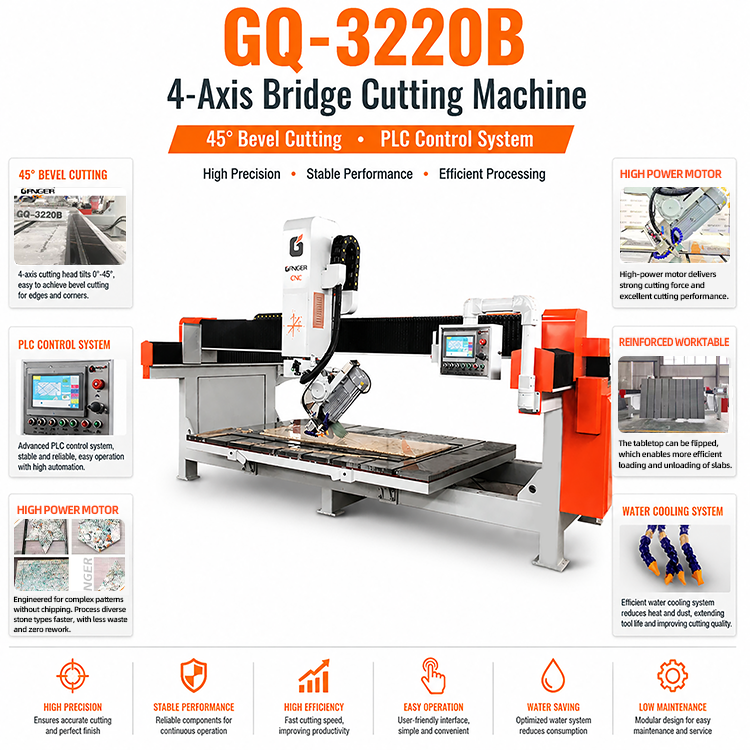آلة قطع جسرية بأربعة محاور GQ-3220B
