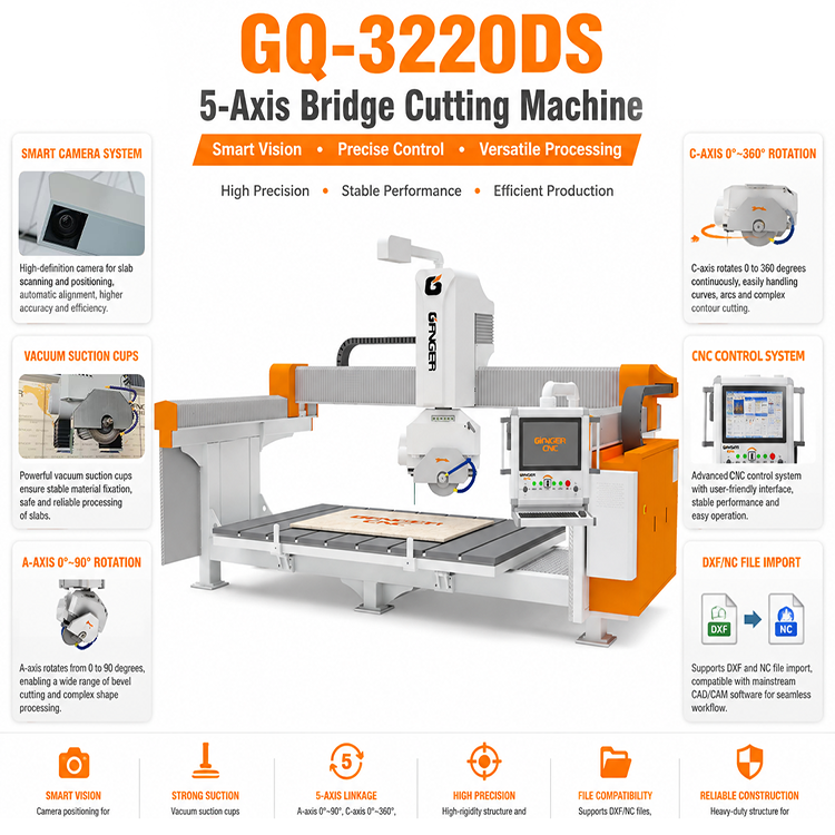 آلة قطع جسرية بخمسة محاور GQ-3220DS