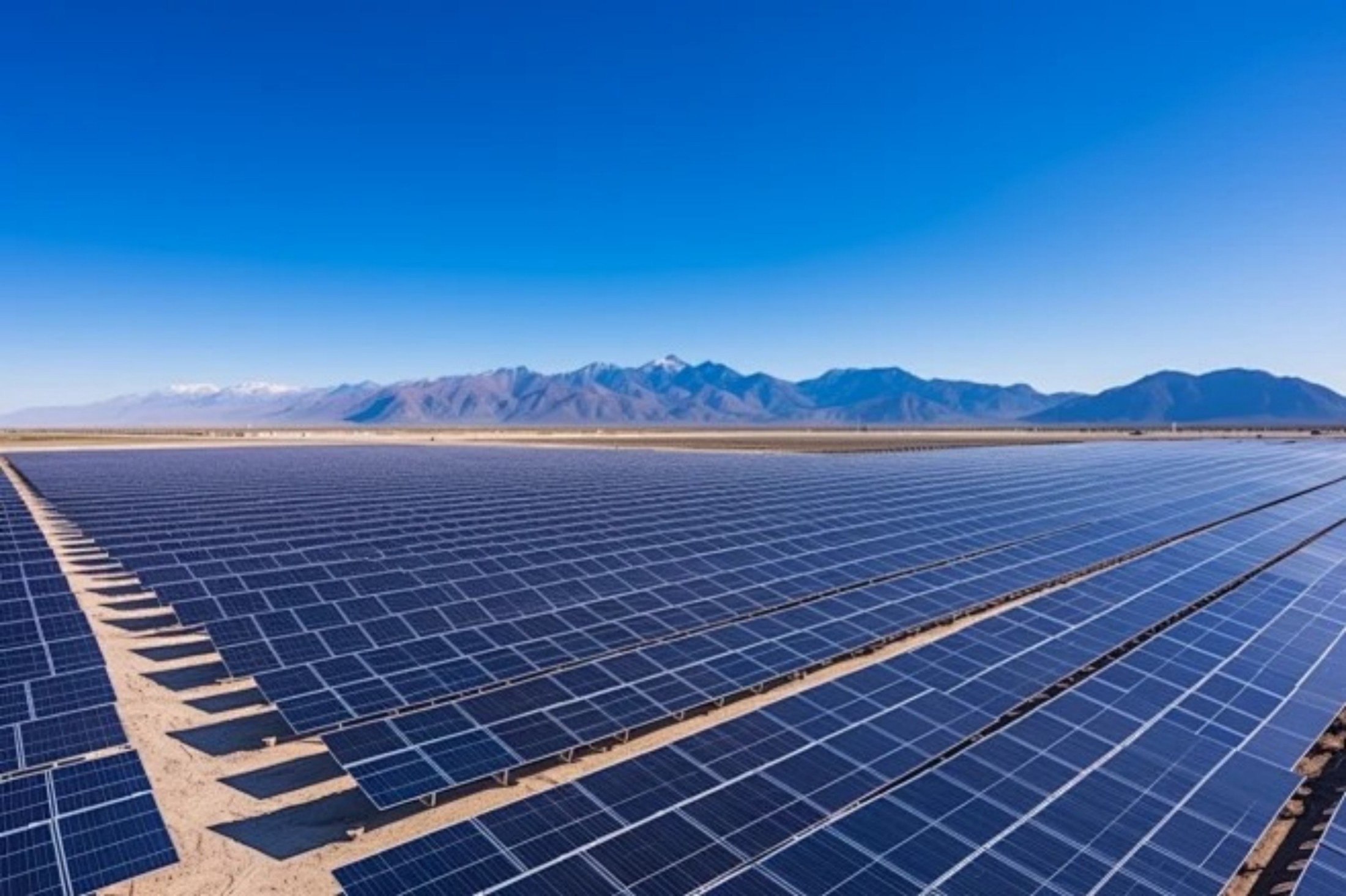 Polycrystalline solar panels that display blue tones