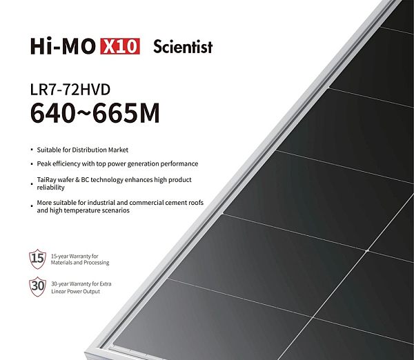 Hi-MO X10 Scientist LR7-72HVD 640 645 650 655 660 665M Hi-MO X10 Scientist LR7-72HVD 640 645 650 655 660 665M