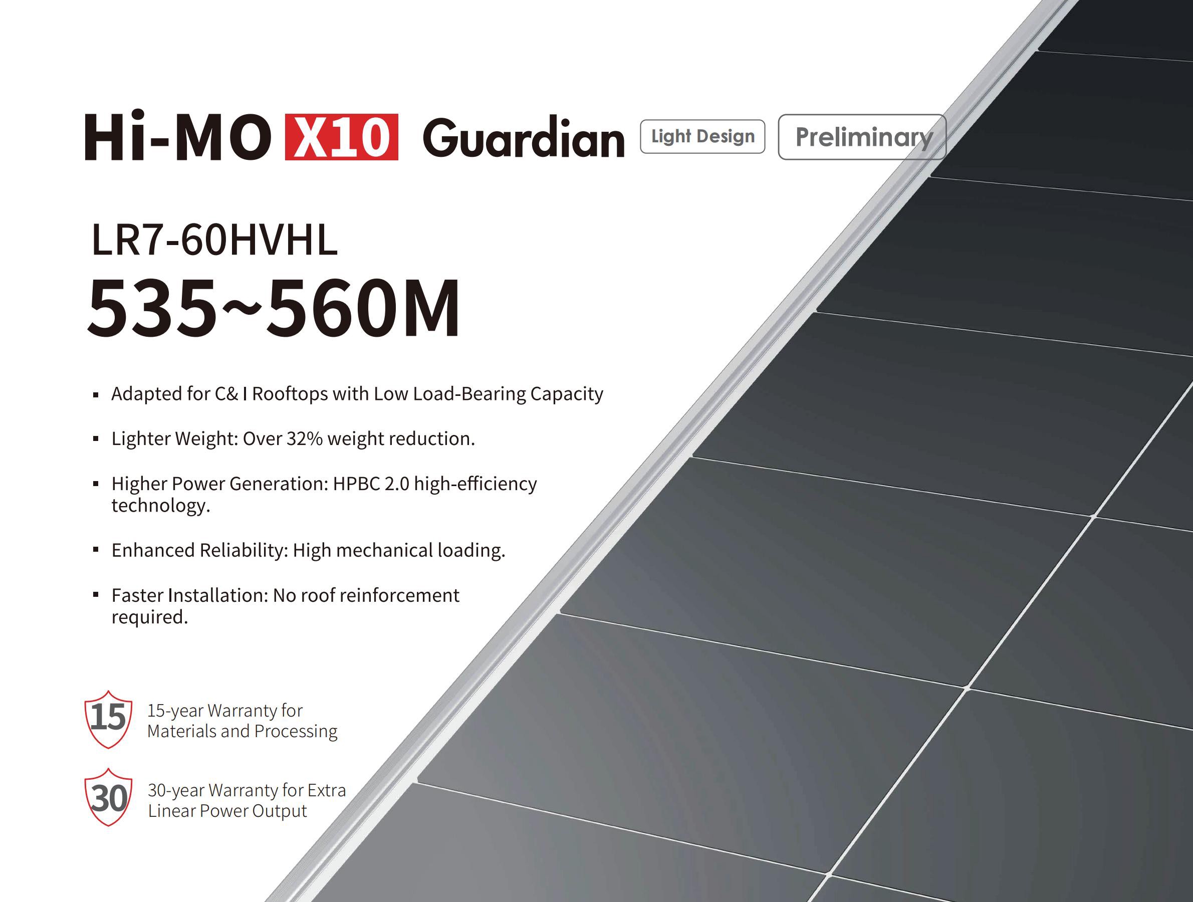Hi-MO X1O Guardian LR7-60HVHL 535~560M