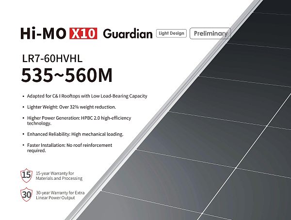 Hi-MO X1O Guardian LR7-60HVHL 535~560M