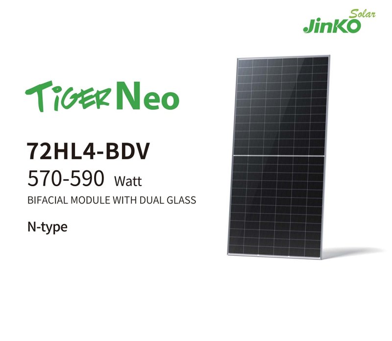 570-590w n-type 72 half cell bifacial module with dual glass