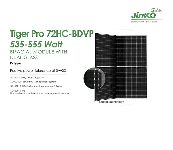535-555M P-Type 72HC-BDVP BIFACIAL MODULE WITH DUAL GLASS