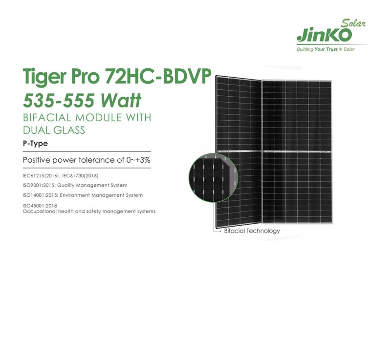 535-555M P-Type 72HC-BDVP BIFACIAL MODULE WITH DUAL GLASS