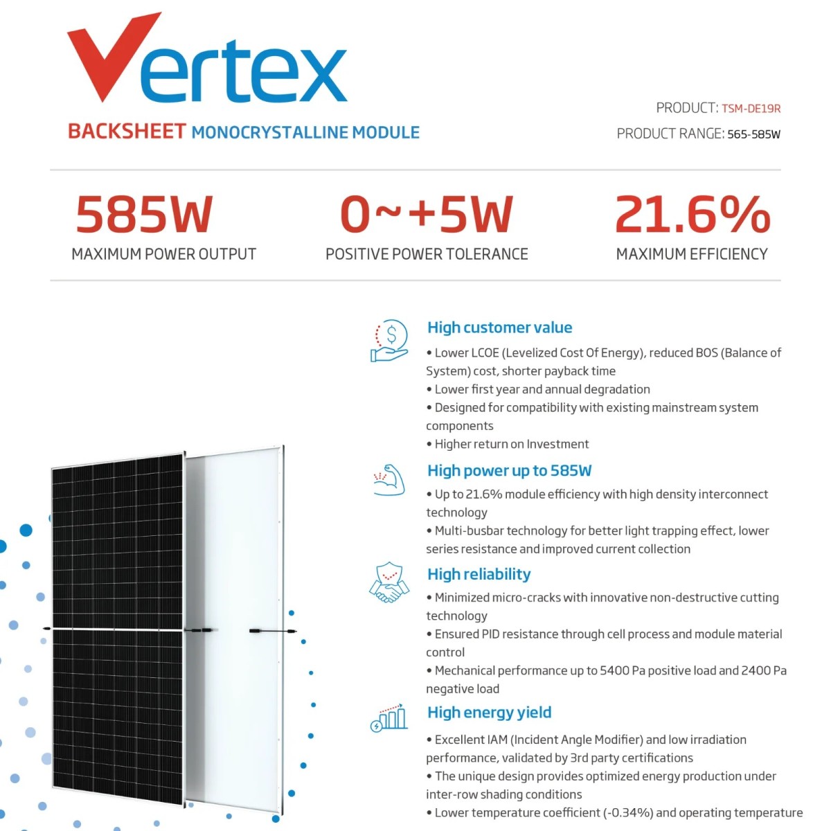 Trina Solar 565-585W Backsheet Monocrystalline Module 1