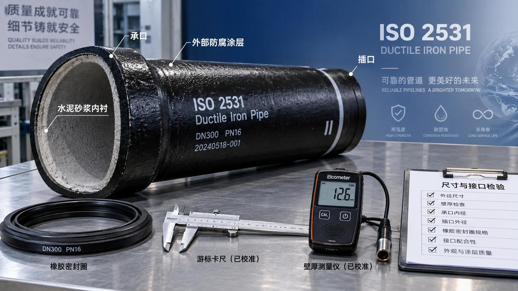 كيفية التحقق من أن أنبوب حديد الدكتايل ISO 2531 يفي بالمعيار