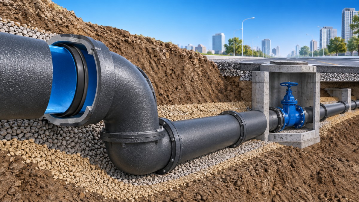 How Ductile Iron Pipe Supports Reliable Municipal Water Distribution كيف تدعم أنابيب الحديد المطاوع التوزيع الموثوق للمياه البلدية