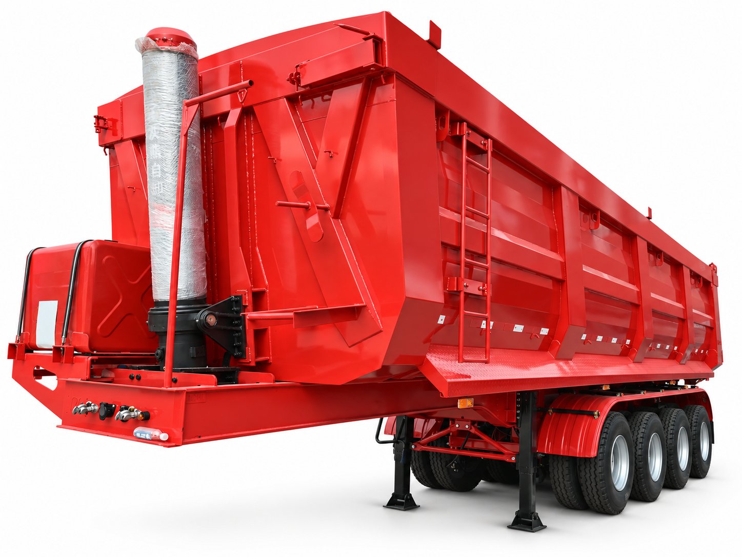Nusu-Trela ya Dumper ya Nyuma yenye Axle 4 na Axle Inayoinuliwa