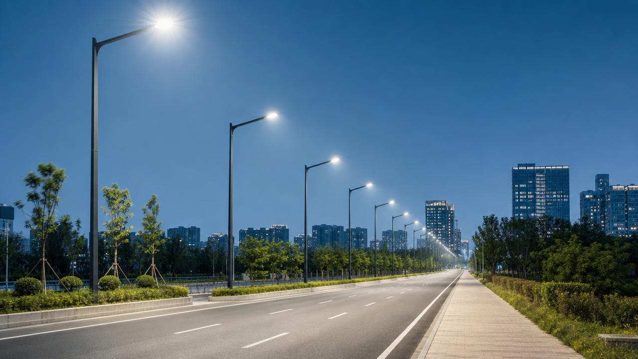 إضاءة الشوارع الحديثة | دليل اختيار MSL-GH: القدرة الكهربائية, البصريات, ارتفاع العمود, والتباعد