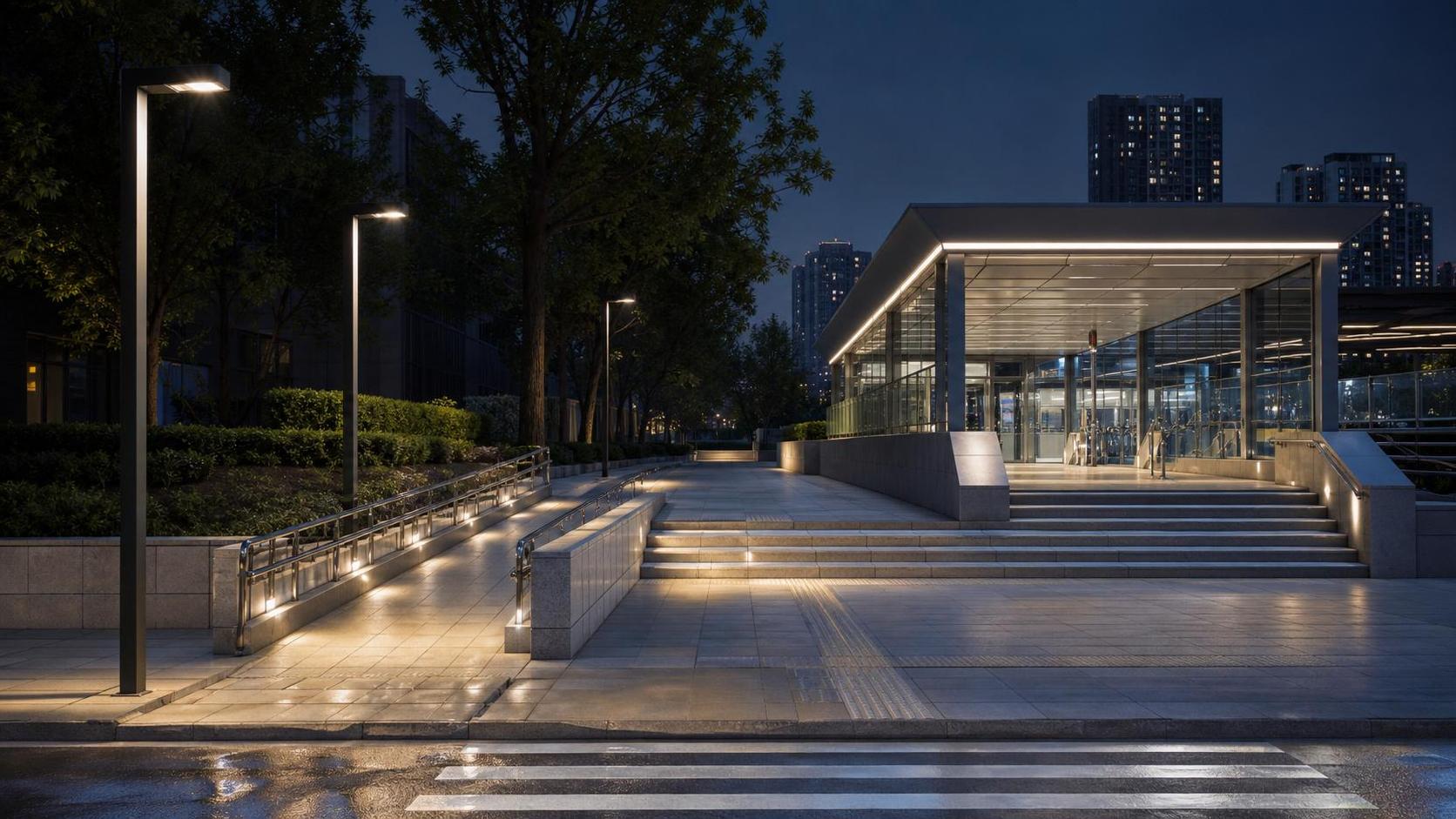 إنارة المشاة LED لمحطات مترو الأنفاق: أساسيات التحكم في الوهج وتصميم السلامة